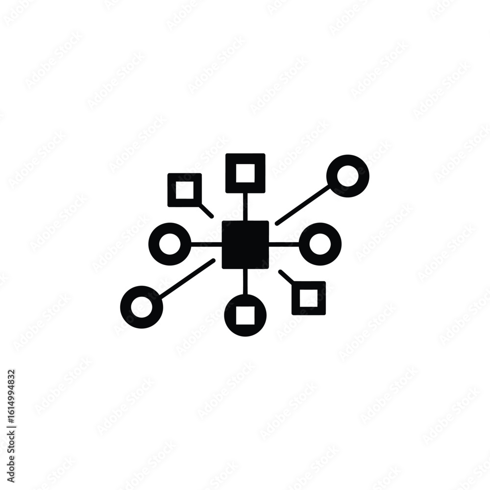 Poster network connection diagram with nodes technology