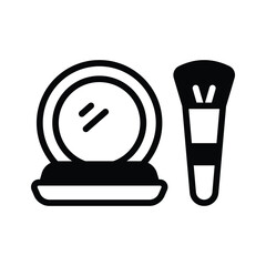 An glyph icon showing blush on with brush