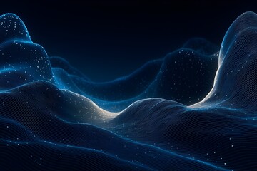 Abstract digital landscape futuristic data visualization blue technology background