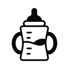 A modern glyph style icon of baby feeder bottle