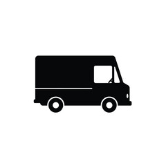 Black postal truck silhouette vehicle transport