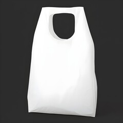 White Plastic Shopping Bag Isolated on Black Background for Packaging and Retail