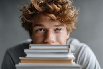 Teens Portrait With Books Showcasing Balance and Focus on Learning