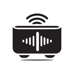 smart speaker vector silhouette clip art logo design illustration