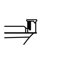 Boat rod holder icon black fishing tackle