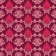 Vector damask seamless pattern background. Classical luxury old fashioned damask ornament, royal victorian seamless texture for wallpapers, textile, wrapping. 