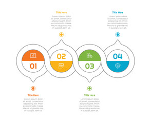 4 Steps Outline Circle Infographic Element. Modern and clean design for presentations, reports, and web