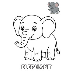 Elephant Animal Children Coloring Pages