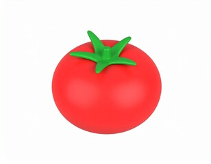 tomato 3d rendering isolated on white background cartoon plastic style icon