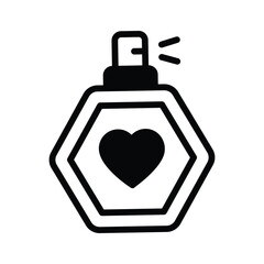 A customizable glyph icon of glass perfume bottle