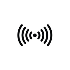 Black signal waves icon white