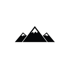 Black mountain peaks with white accents snow silhouette