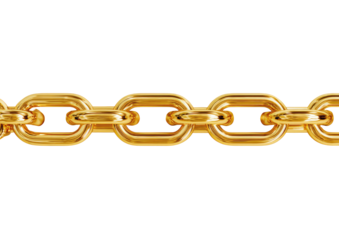 Gold chain links horizontal against black background
