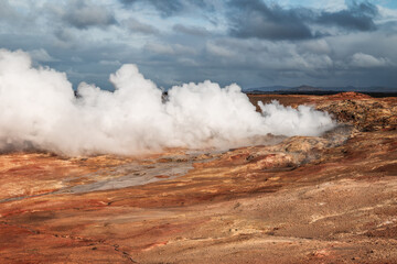 Gunnuhver, a geothermal field in the southwest part of the Reykjanes Peninsula in Iceland
