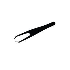 Black tweezers tool silhouette precision