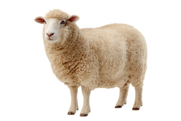 Fototapeta premium Fluffy sheep standing against black background