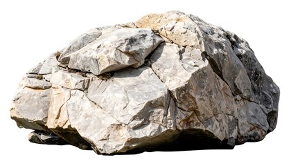 Large, irregular rock against white background