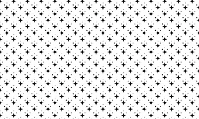 Black Sparkle Star Burst Seamless Texture on White Background.