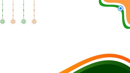 Modern graphic design featuring Indian tricolor waves and decorative elements, a versatile patriotic background for national celebrations.