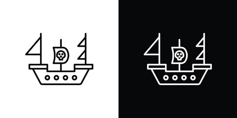 Pirate ship icon vector illustration - high quality black style vector icons