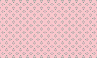 Grey Blossom Repeat Elegant Floral Pattern on Pink Background. 