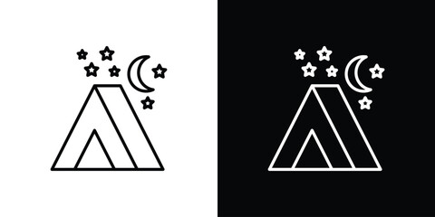 Night camping icon vector illustration - high quality black style vector icons © Franklin