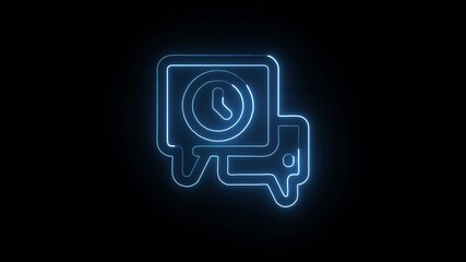 Scheduled Chat Animation with Glowing Lines on Black Background