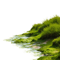 green moss on the rocks