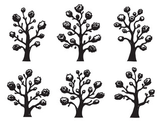 Obraz premium Green mossy branch forest nature style vector sketches