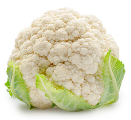Cauliflower cabbage isolated on white background. File contains clipping path.