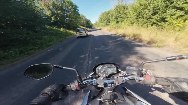 motorcycle on the road in the country during summer