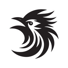 Bird face silhouette vector illustration.