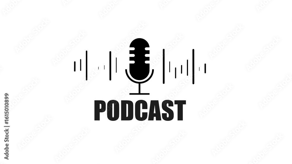 Aufkleber digital podcast intro animation for content creators and television broadcast production. motion gra