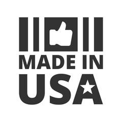 Made in USA label icon isolated on transparent background