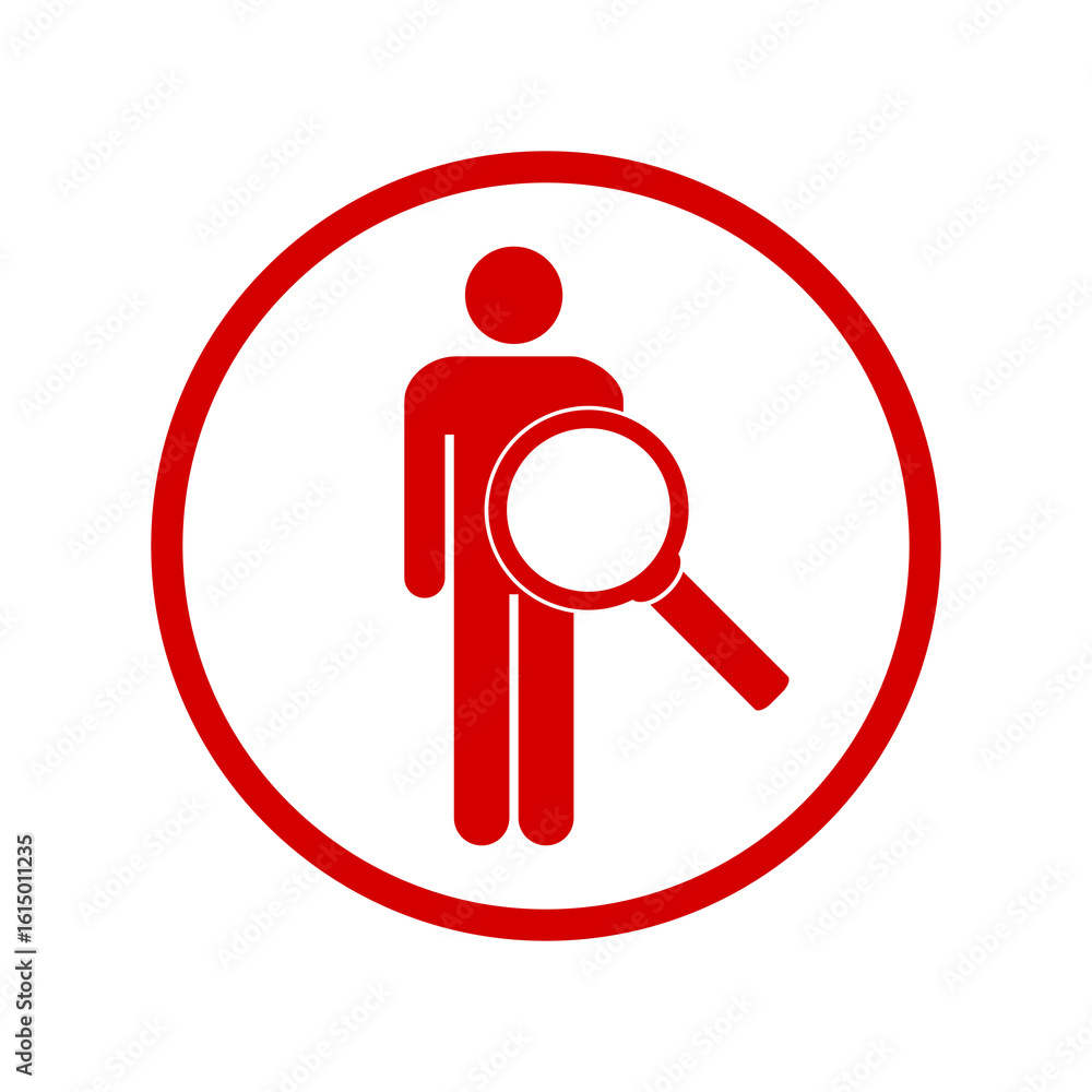 Poster search user icon isolated on transparent background