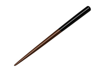 Elegant wooden magic wand featuring black handle, lying on transparent surface with clean lines, ideal for digital design work