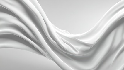 Obraz premium White fabric drapes in flowing curves against a light gray background