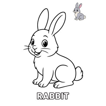 Rabbit Animal Children Coloring Pages