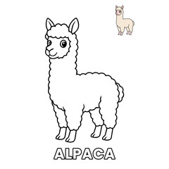 Alpaca Animal Children Coloring Pages