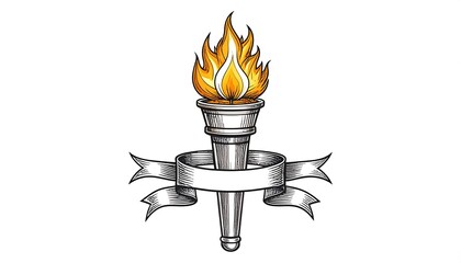 Vintage torch with ribbon