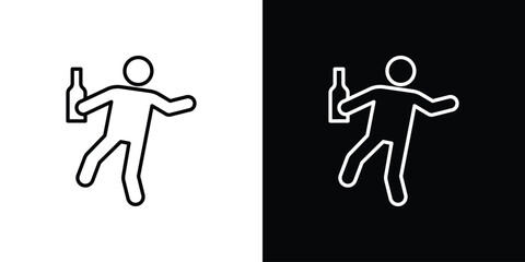 Drunk human icon vector illustration - high quality black style vector icons