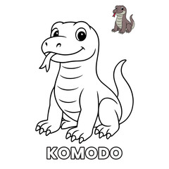 Komodo Dragon Animal Children Coloring Pages