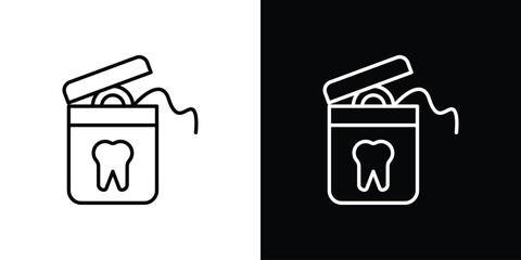 Dental floss icon vector illustration - high quality black style vector icons