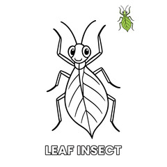 Leaf Insect Animal Children Coloring Pages
