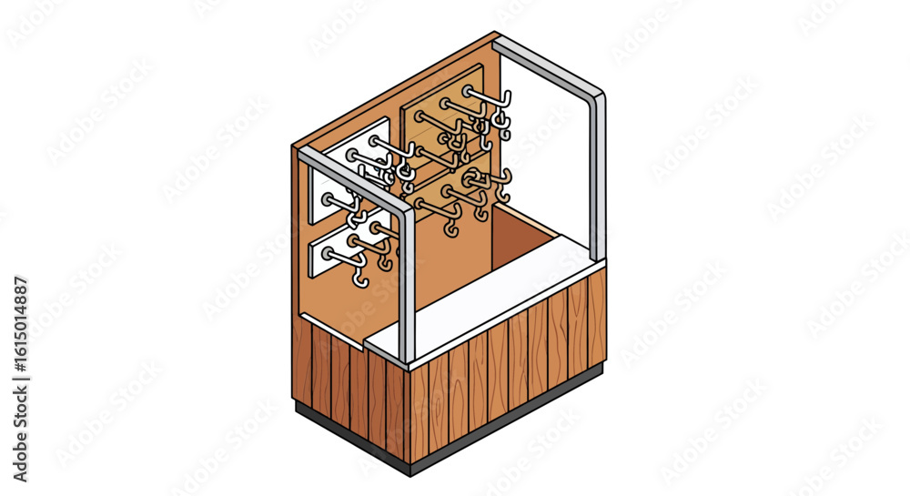 Poster Coat Rack Display Stand with Hooks Wood Frame