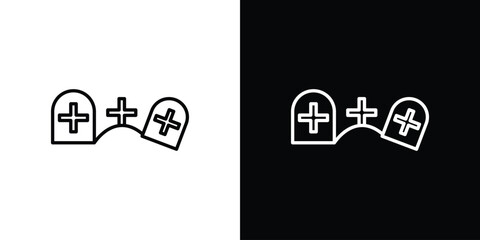 Cemetery icon vector illustration - high quality black style vector icons