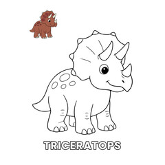 Triceratops Dinosaur Children Coloring Pages