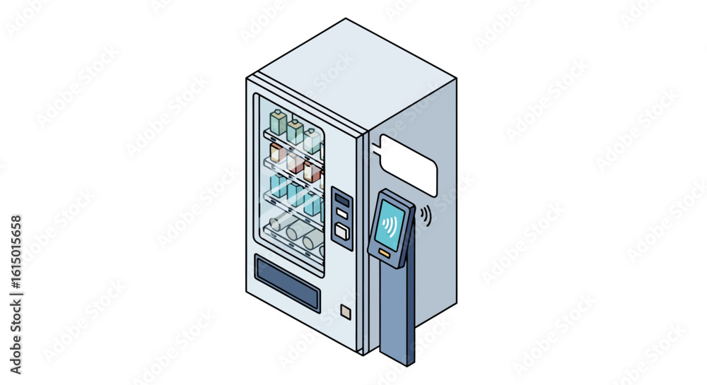 Poster vending machine with contactless payment display