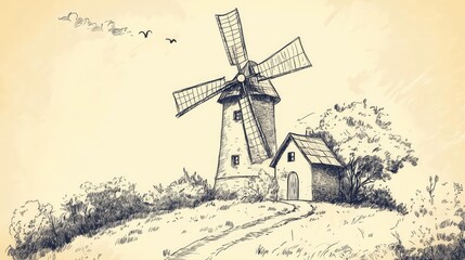 Obraz premium blades expanding windmill