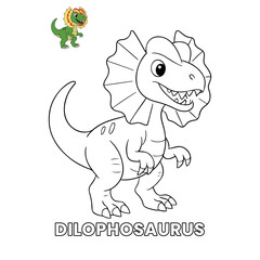 Dilophosaurus Dinosaur Children Coloring Pages